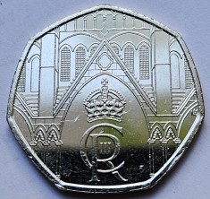 50 pence 2023 Marea Britanie, Coronation of King Charles III, unc, km#2351