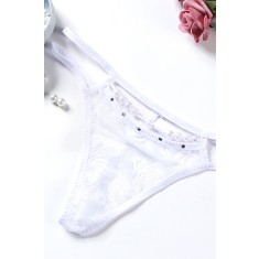 GS589-2 Chilot sexi din benzi elastice cu strasuri si plasa cu model