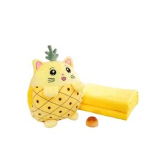 Jucarie de plus multifunctionala cu paturica pufoasa, Model Ananas