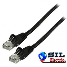 Cablu UTP cat6 mufat 1m patch cord, negru Valueline foto