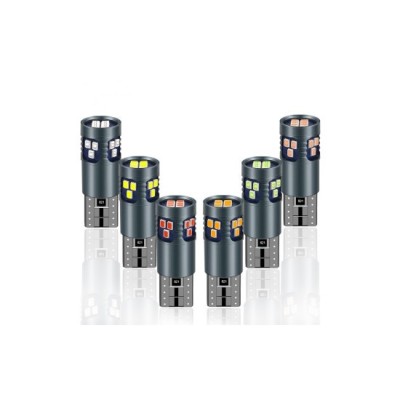 set 2 leduri t10 w5w, 18 led ,canbus, 12v, alb,rosu, galben sau albastru, foto
