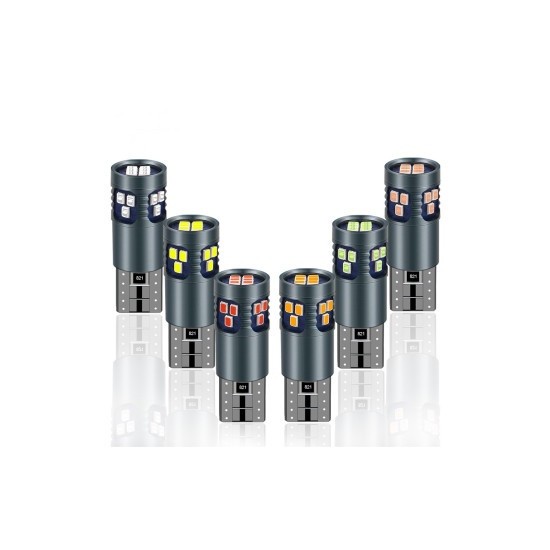 set 2 leduri t10 w5w, 18 led ,canbus, 12v, alb,rosu, galben sau albastru,