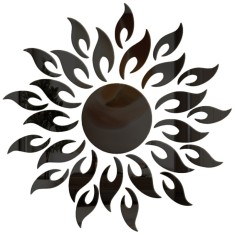 Oglinzi CCmax, Model Soare, Negru, Acrilice, Autoadezive pentru Decor si Design Interior, 27 piese, 500x500 mm