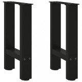 Gossi picioare masuta de cafea negru 2 buc 38x(42-43) cm otel