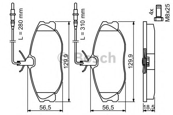 Set placute frana,frana disc CITROEN XSARA Cupe (N0) (1998 - 2005) BOSCH 0 986 424 223