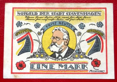 Germania notgeld 1 Mark 1921 Stavenhagen ** foto