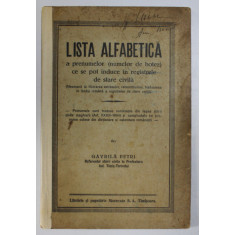 LISTA ALFABETICA A PRENUMELOR (NUMELOR DE BOTEZ ) CE SE POT INDUCE IN REGISTRELE DE STARE CIVILA de GAVILA PETRI , INCEPUTUL SEC. XX