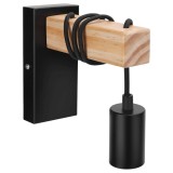 Cumpara ieftin Lampa de Perete Sena, 60 W, Design Vintage Retro, Interior, Reglabila, Lemn/Metal,, Black Titanium