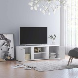Cumpara ieftin Dulap TV, alb, 120x34x37 cm, lemn prelucrat