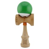 Kendama X Originala, Profesionala, Cyrax, Big Cups V2, Super Sticky cu Cupe Mari, din lemn 18 cm, Rulment Metalic cu Ata 55 cm, Verde/Alb