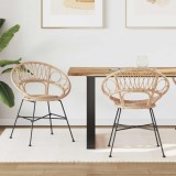 vidaXL Scaun de sufragerie 2 pcs natural 65 x 55,5 x 81 cm 42011560