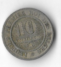 Moneda 10 centimes 1861 - Belgia (Belgie) foto