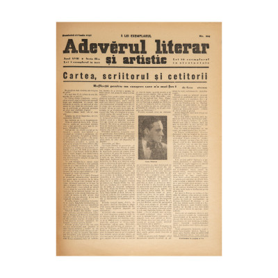 Publicația &amp;bdquo;Adevărul Literar și Artistic&amp;rdquo;, Anul XVIII, 1937 foto