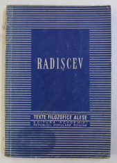 RADISCEV - TEXTE FILOZOFICE ALESE , 1954 foto