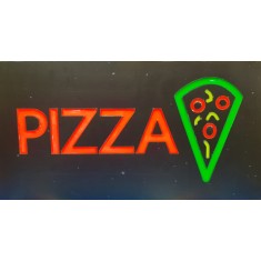 Reclama LED - PIZZA - de exterior / interior, 44 x 24 cm