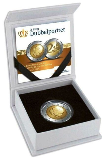 OLANDA 2013 - 2 Euro Comemorativ &ldquo; Dublu portret &rdquo; PROOF /cutie / certificat