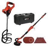 Yato YT-82350 + YT-82607 - Slefuitor pentru pereti 710 W 225 mm valiza plastic accesorii + Masina de amestecat 1600 W 140 mm