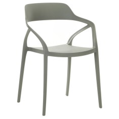 Scaun stivuibil plastic gri Alfio 57x50x80 cm