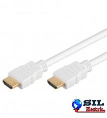 Cablu HDMI-A- HDMI-A cu Ethernet 15m alb Goobay foto