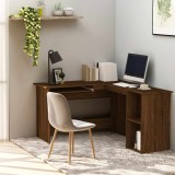 Birou Colt vidaXL Stejar Maro 120x140x75 cm Lemn Prelucrat Birou Calculator Gaming