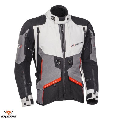 Geaca (jacheta) barbati pentru scuter - motocicleta Touring/Adventure Ixon All season model Ragnar MS culoare: negru/gri/rosu Negru/gri/rosu M foto