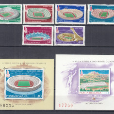 ROMANIA 1979 LP 991 LP 992 LP 993 PREOLIMPIADA DE VARA MOSCOVA SERIE+COLITE MNH