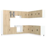 Cumpara ieftin Set dulap de bucatarie din 14 piese &bdquo;Porto&rdquo; lemn stejar Sonoma