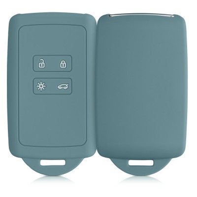 Husa Cheie Auto kwmobile pentru Renault/Dacia 4 Butoane - Keyless Go, Silicon, Verde, 48035.206 foto