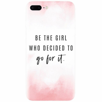 Husa silicon pentru Apple Iphone 7 Plus, Quotes Pink foto