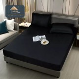 Cumpara ieftin Husa de Pat Impermeabila cu Elastic +2 Fete de Perna, 180x200cm, Negru - JOJ691