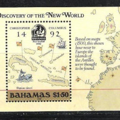 Bahamas 1988 Discovery of America mini perf. sheet Mi.53 MNH S.717