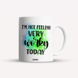 Cana alba personalizata I&#039;m not feeling very worky today, INOVATIX&reg;. 330ml, Oem