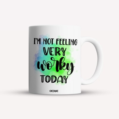 Cana alba personalizata I&amp;#039;m not feeling very worky today, INOVATIX&amp;reg;. 330ml foto