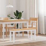 VidaXL Bancă 110 cm din lemn masiv alb cauciuc 4102607