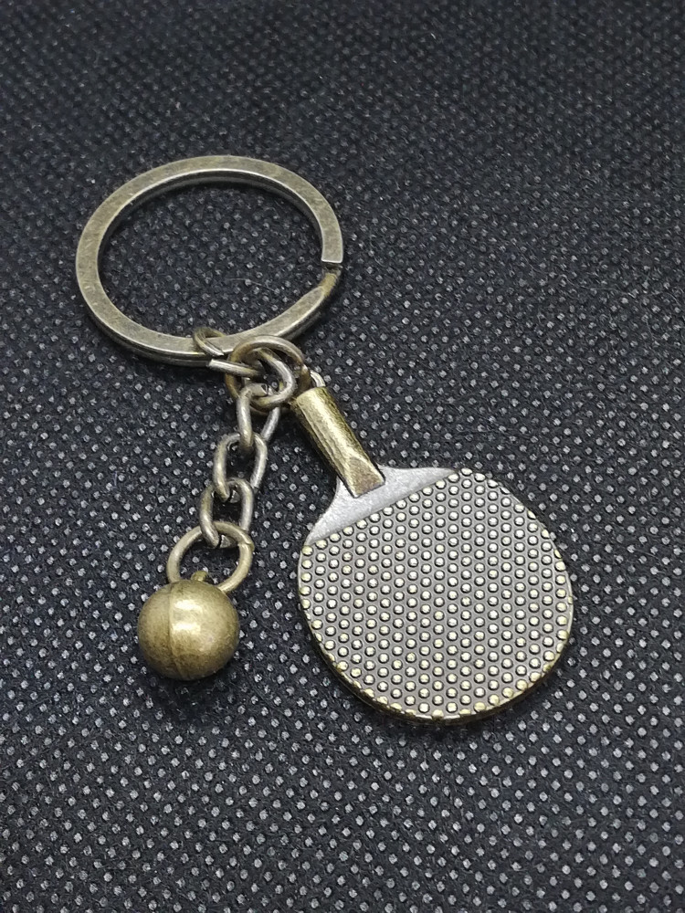 Breloc paleta + minge ping pong metalic bronz accesorii chei cadou  pasionati | arhiva Okazii.ro