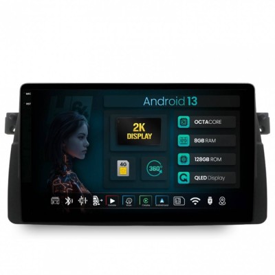 Navigatie 2K BMW E46 8GB RAM Android 13 Octacore Slot Sim 4G DSP GPS Wi-FI Carplay Android Auto USB Bluetooth Waze Touchscreen 9.5 Inch foto