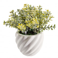Aranjament flori artificiale ghiveci ceramica verde 8 cm x 8 cm x 14h foto