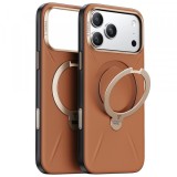 Husa MagSafe pentru Apple iPhone 17 Pro, Torras, QPRO Leather, Maro