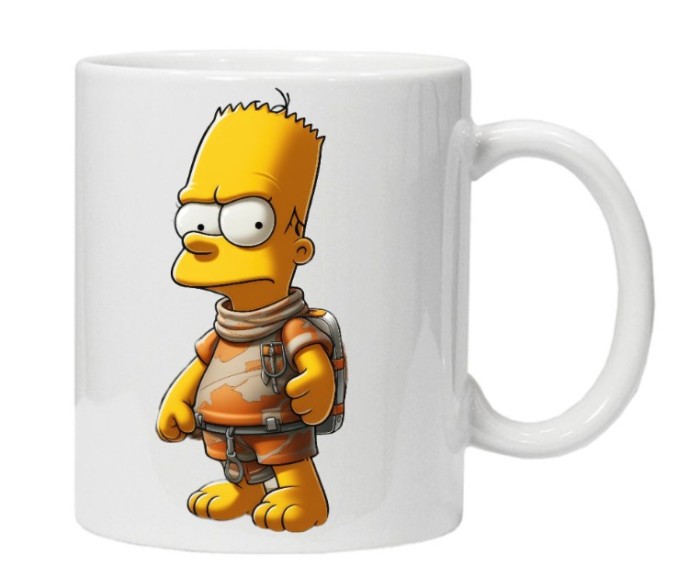 Cana alba personalizata &quot;Simpsons 1&quot;, INOVATIX&reg;. 330ml