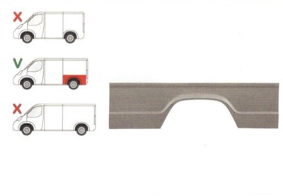 Segment reparatie aripa spate Mercedes 207-410 1977-1995, 1977-1995 Model Long / Lung, parte montare Segment reparatie aripa spate stanga, 50618312, foto