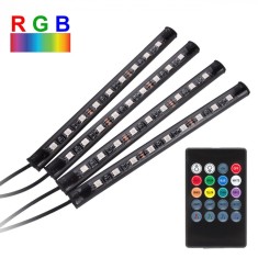 Set Benzi LED RGB cu USB, Lamba, 4 Bucăți, Multicolor, Control Inclus