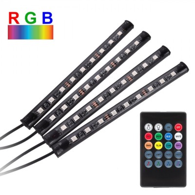 Set Benzi LED RGB cu USB, Lamba, 4 Bucăți, Multicolor, Control Inclus foto