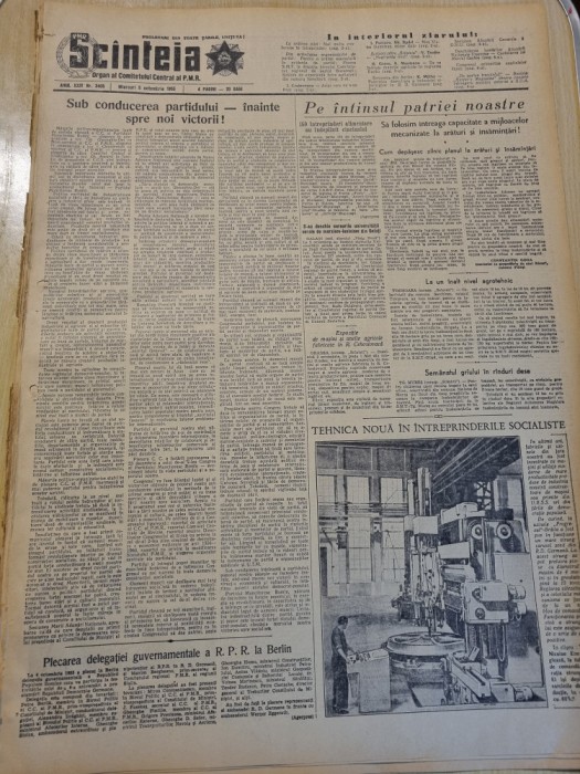 scanteia 5 octombrie 1955-art. oradea,galati,timisoara,mina aninoasa,darabani