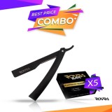Cumpara ieftin Pachet promo - ROVRA - Brici otel inoxidabil Negru + 5 buc. X Lame pentru ras