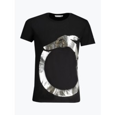 Tricou barbati din bumbac cu logo si croiala Regular fit, TRU2MTS01, Negru, S