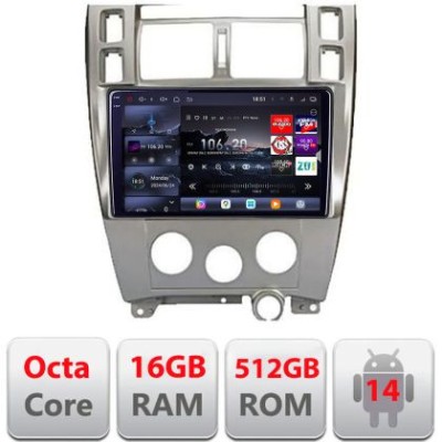 Navigatie Hyundai Tucson 2004-2009 Edotec Kit-1001 8 core QLED 2K 16+512 360 Android Waze USB Navigatie Internet Youtube Radio CarStore Technology foto