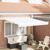 vidaXL Marchiză Manuală Retractabilă Alb 350x250 cm