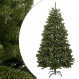 vidaXL Brad de Crăciun artificial cu suport și balamale, verde, 210 cm