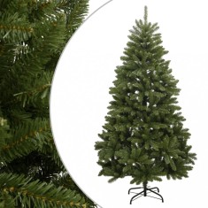 vidaXL Brad de Crăciun artificial cu suport și balamale, verde, 210 cm
