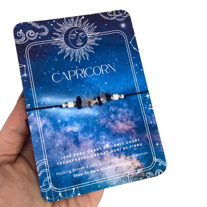 Bratara cu 6 cristale pentru Zodia Capricorn